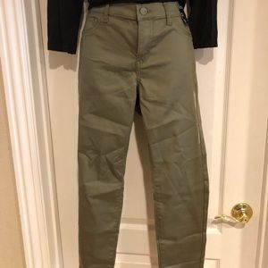 Size 8 New York and Company Olive Green Crosby slim leg ankle pants.